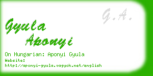 gyula aponyi business card